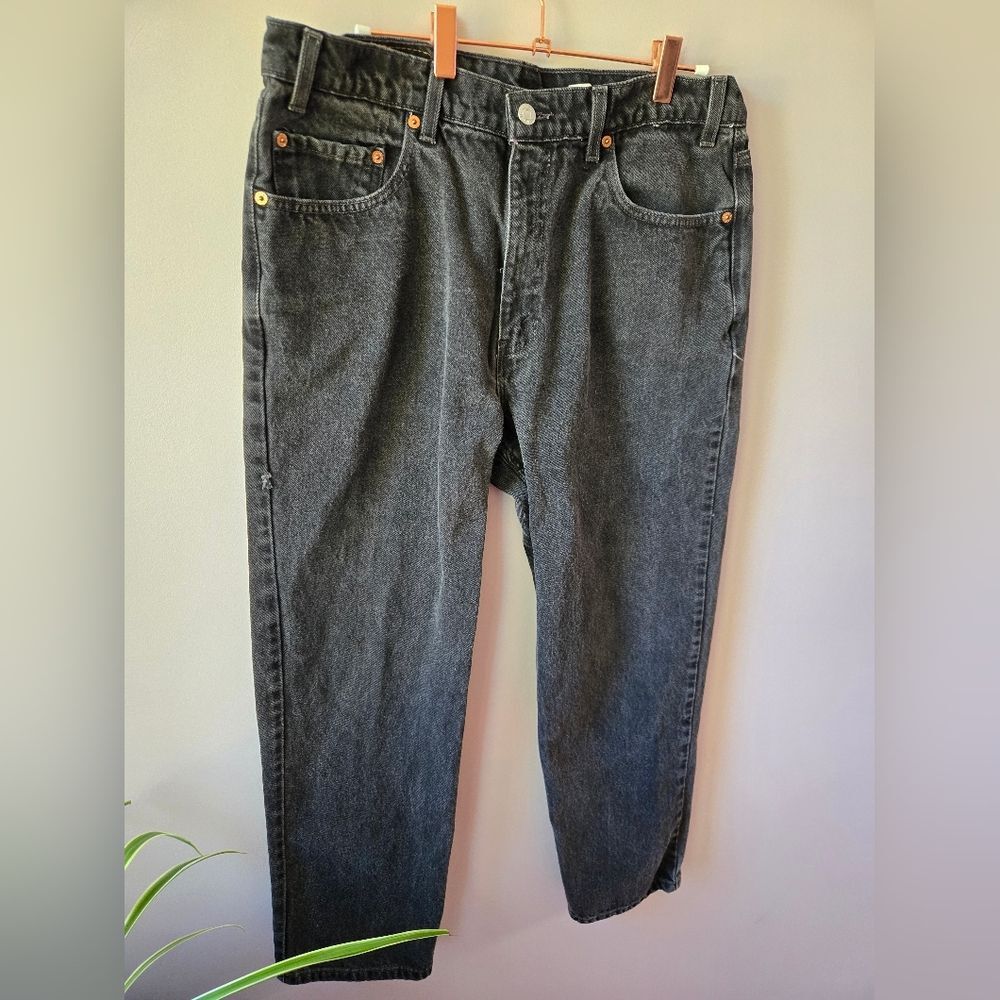Vintage 90s Levi’s 550 Relaxed Fit Black Wash Jeans - Made in USA/PR - 36x30